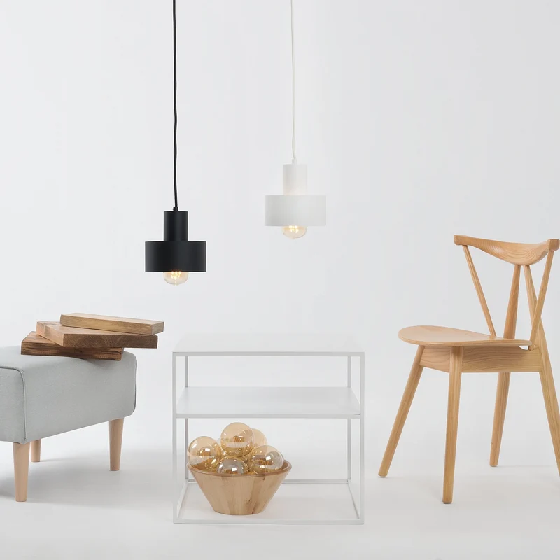 Table d'appoint carré à deux étages blanc en métal Tensio 2 - Custom Form