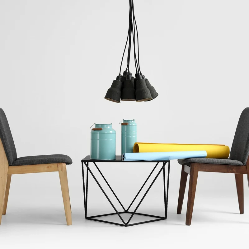 Table d'appoint carré en métal noir Daryl - Custom Form