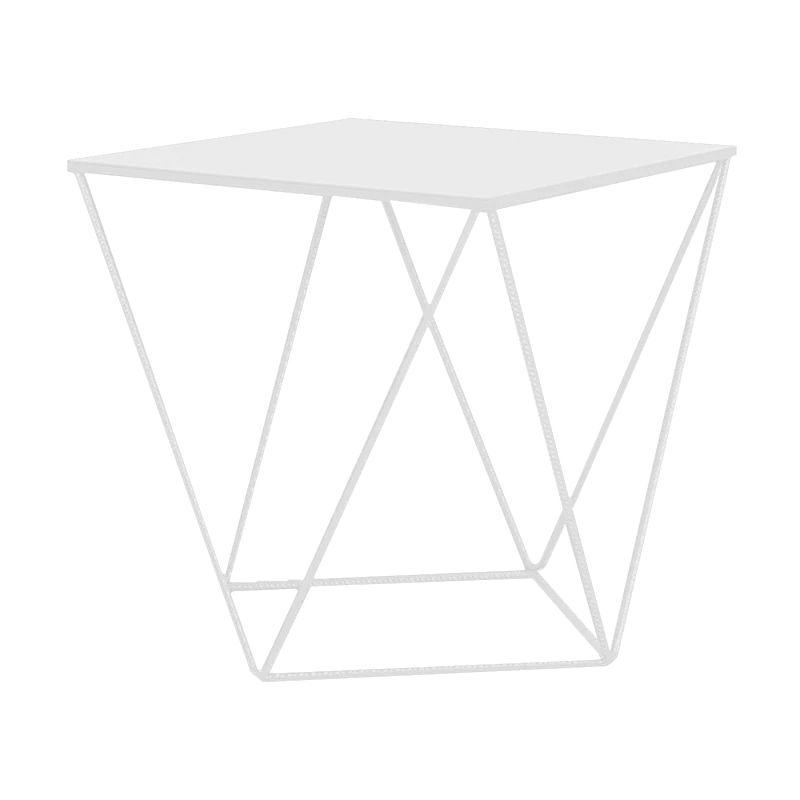 Table d'appoint carré en métal blanc Daryl - Custom Form