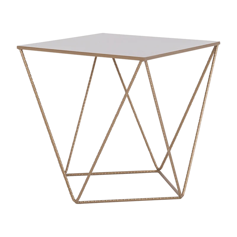 Table d'appoint carré en métal gold Daryl - Custom Form