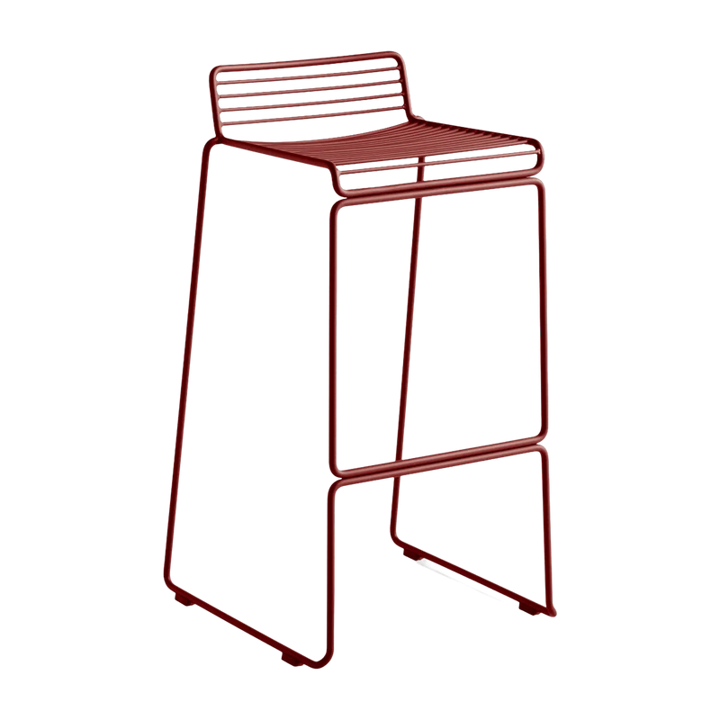 Chaise de bar en métal rouge 75 cm Hee - HAY