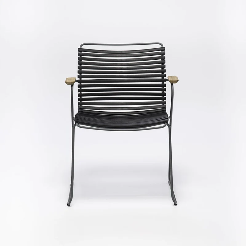 Chaise en métal et plastique noir avec accoudoirs CLICK - Houe