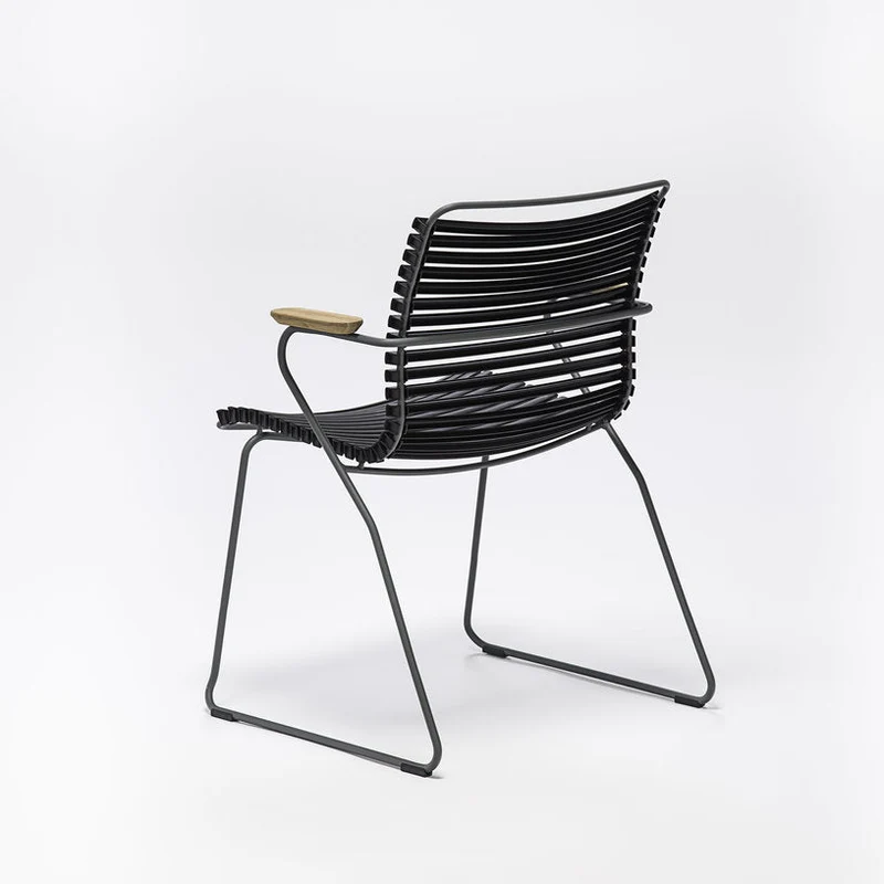Chaise en métal et plastique noir avec accoudoirs CLICK - Houe