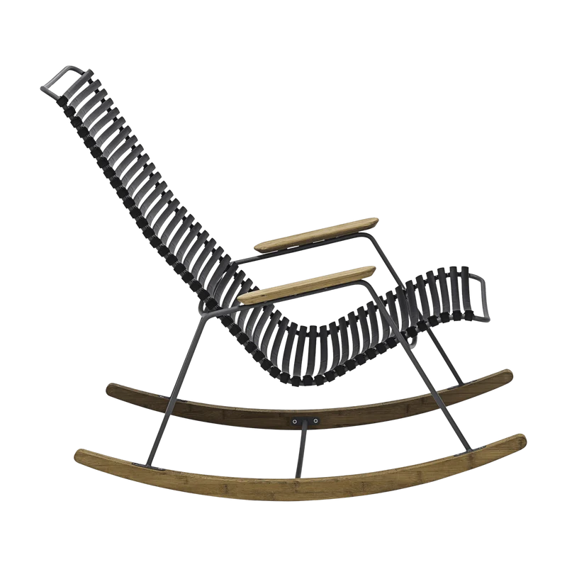 Chaise berçante en métal et plastique noir CLICK - Houe