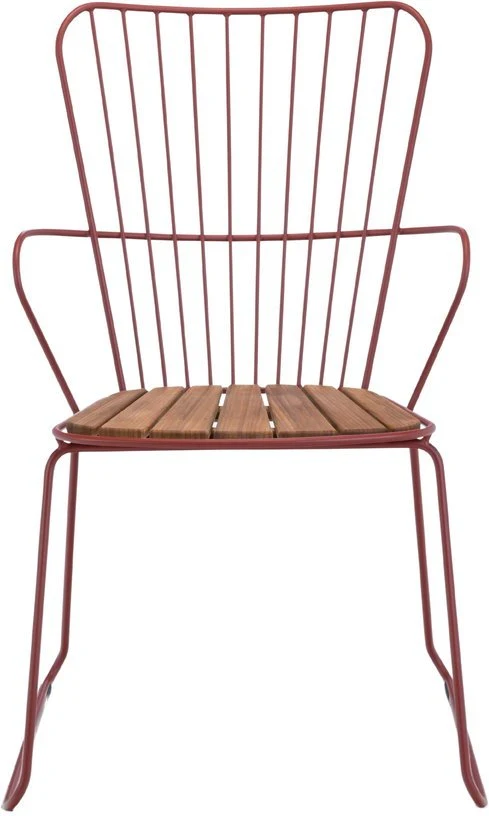 Chaise en métal rouge Paprika PAON - Houe