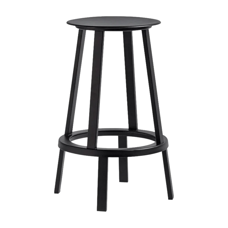 Tabouret de bar 65 cm en aluminium noir Revolver - HAY