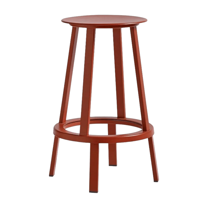 Tabouret de bar 65cm en aluminium rouge Revolver - HAY