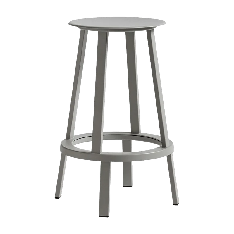 Tabouret de bar 65cm en aluminium gris Revolver - HAY