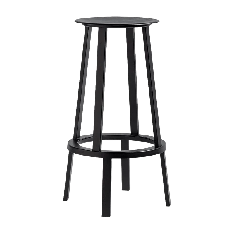 Tabouret de bar 75cm en aluminium noir Revolver - HAY