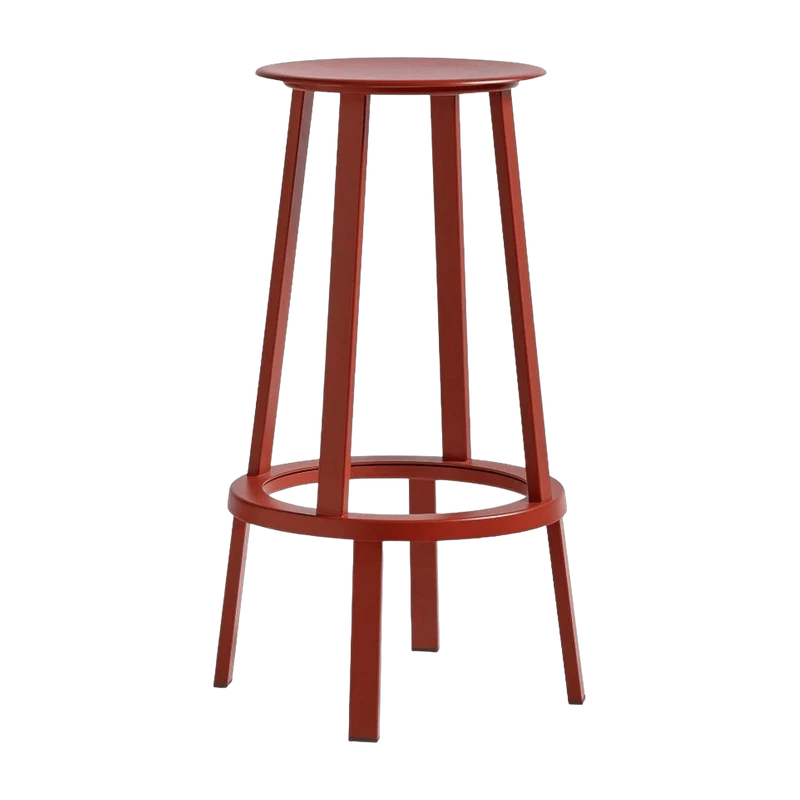 Tabouret de bar 75cm en aluminium rouge Revolver - HAY