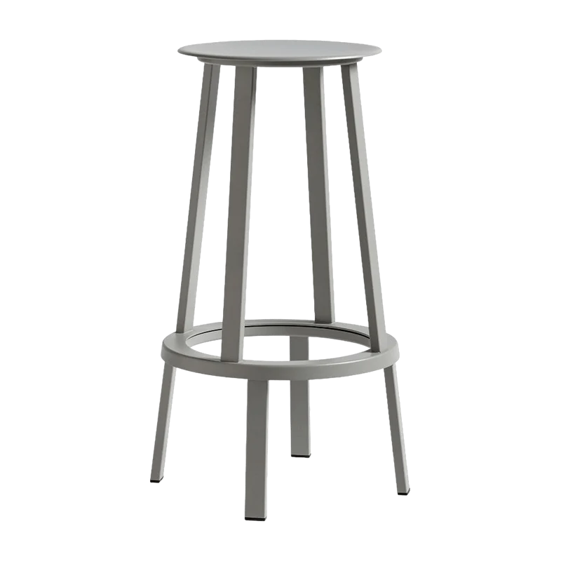 Tabouret de bar 75cm en aluminium gris Revolver - HAY