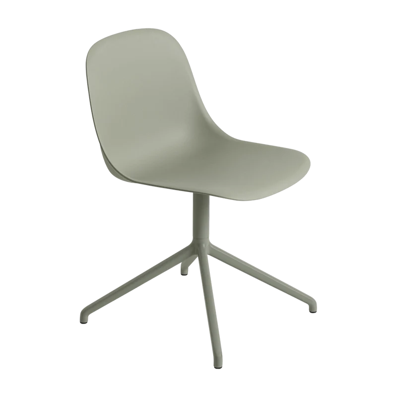 Chaise verte piétement pivot Fiber - Muuto