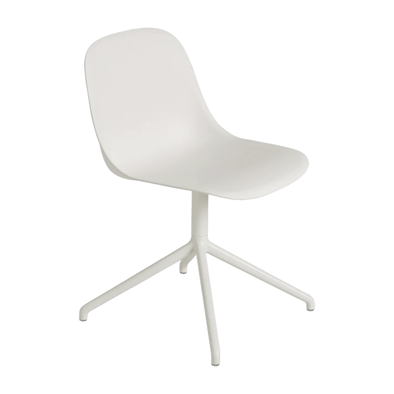 Chaise de bureau blanche piétement pivot Fiber - Muuto