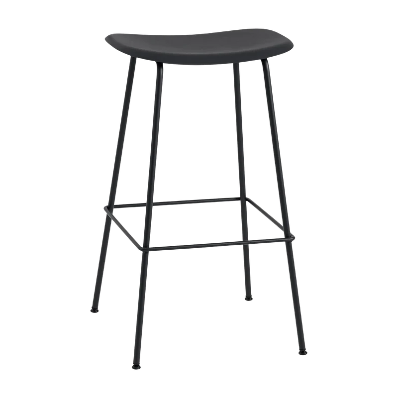 Tabouret de bar 75 cm noir piétement tubes Fiber - Muuto