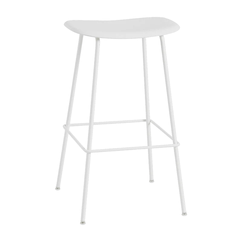 Tabouret de bar 75 cm blanc piétement tubes Fiber - Muuto