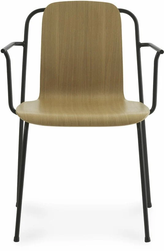 Chaise avec accoudoirs en chêne structure noire Studio Oak - Normann Copenhagen