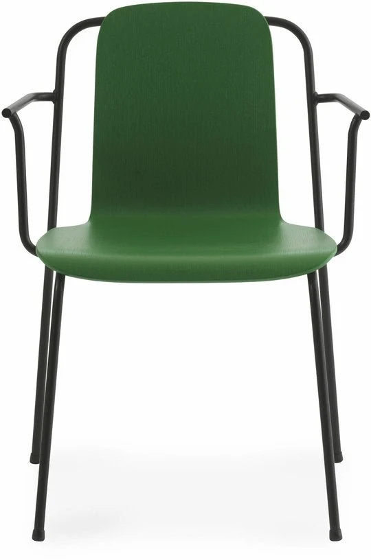 Chaise avec accoudoirs vert structure noire Studio vert - Normann Copenhagen