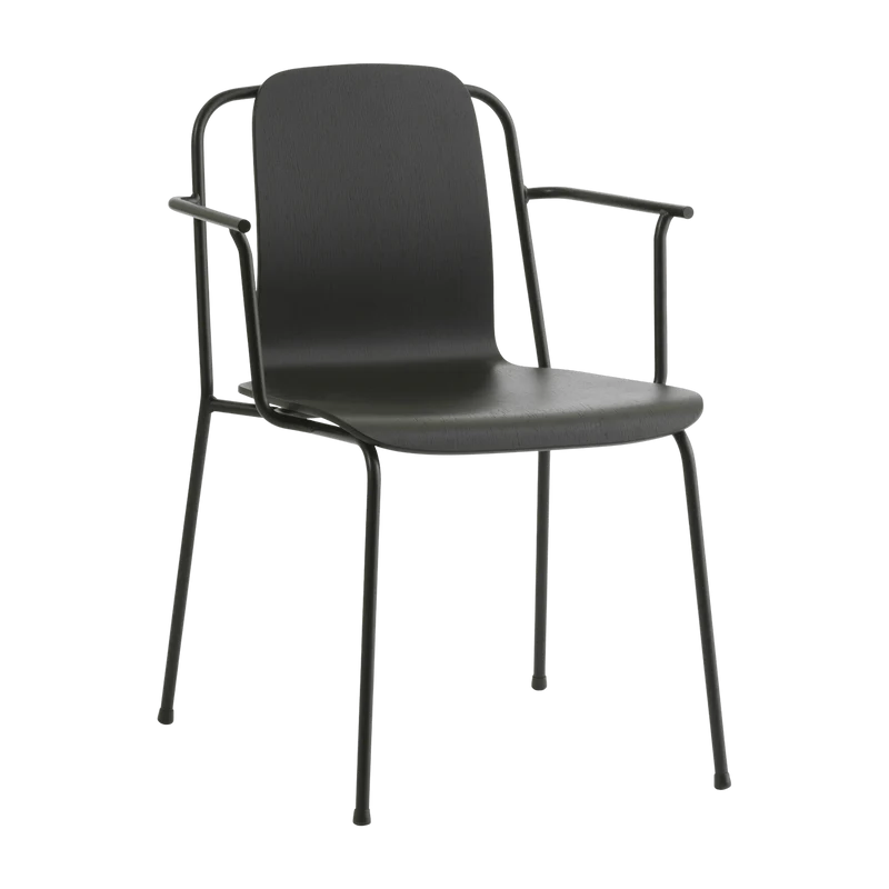 Chaise avec accoudoirs noir structure noire Studio noir - Normann Copenhagen
