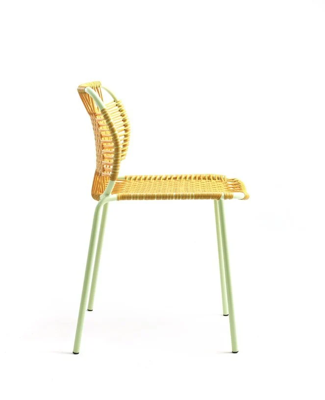 Chaise en acier jaune Cielo - Ames