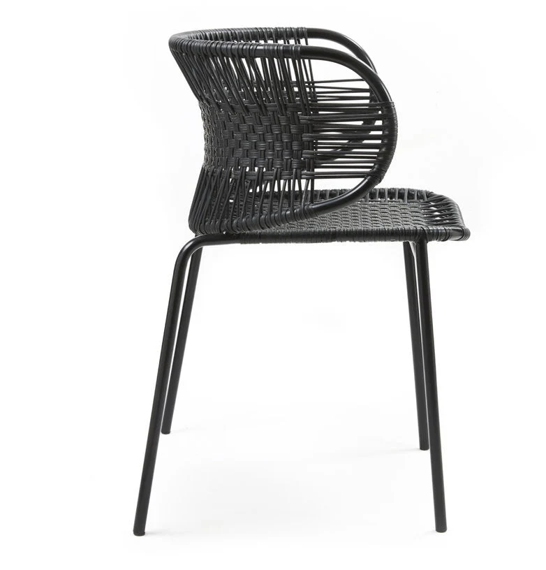 Chaise en acier avec accoudoirs noir Cielo - Ames