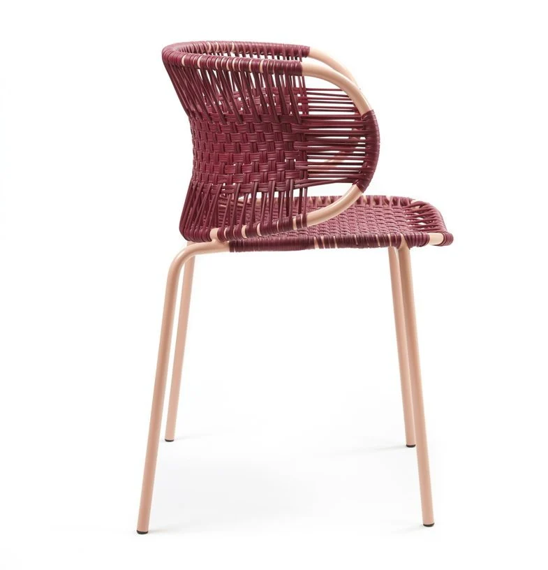 Chaise en acier avec accoudoirs violet Cielo - Ames