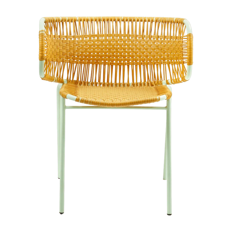 Chaise en acier avec accoudoirs jaune Cielo - Ames
