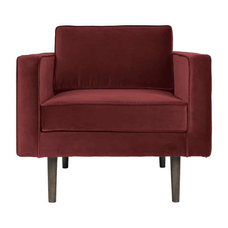 Fauteuil en velours rouge brique Wind - Broste Copenhagen