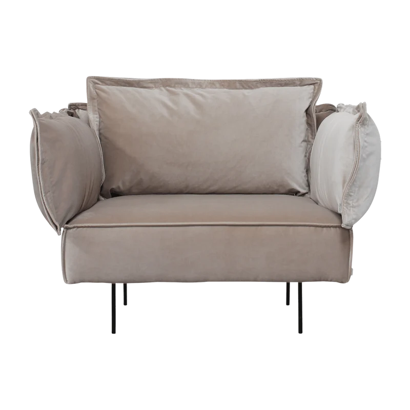Fauteuil lounge sable Velvet - HANDVÄRK