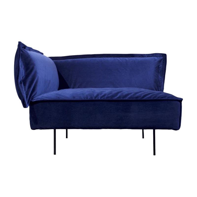 Module d'angle gauche lounge bleu Velvet - HANDVÄRK