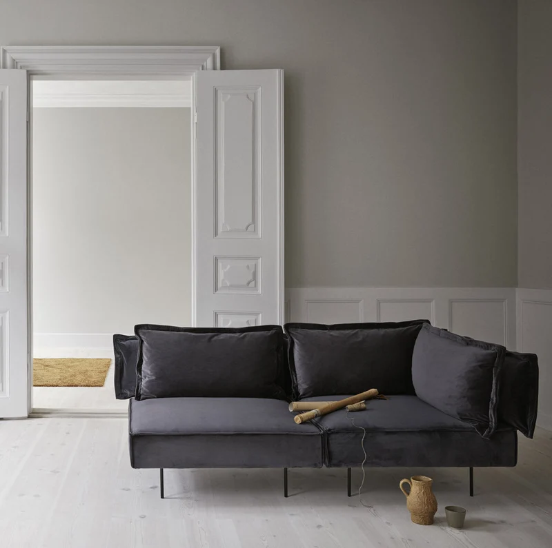 Module 1 place lounge anthracite Velvet - HANDVÄRK