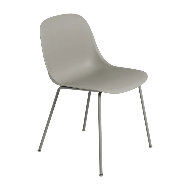 Chaise grise piétement tubes Fiber - Muuto