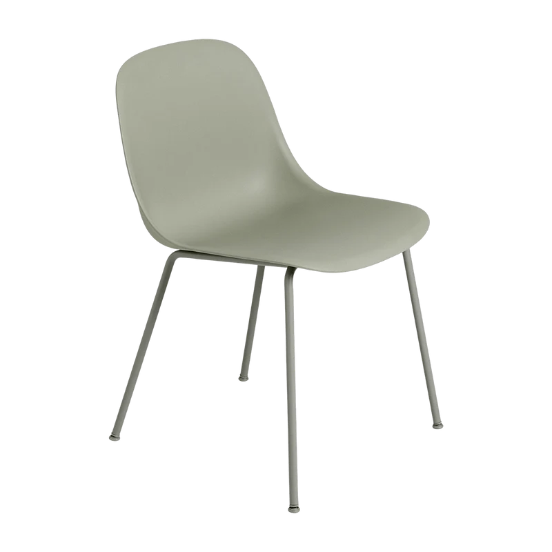Chaise gris vert piétement tubes Fiber - Muuto