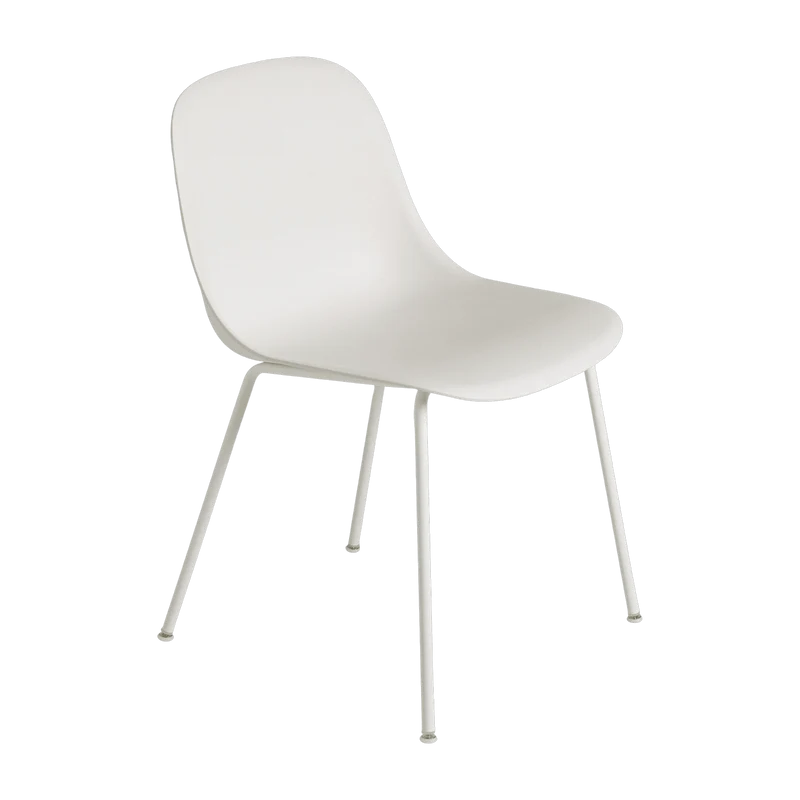 Chaise blanche piétement tubes Fiber - Muuto