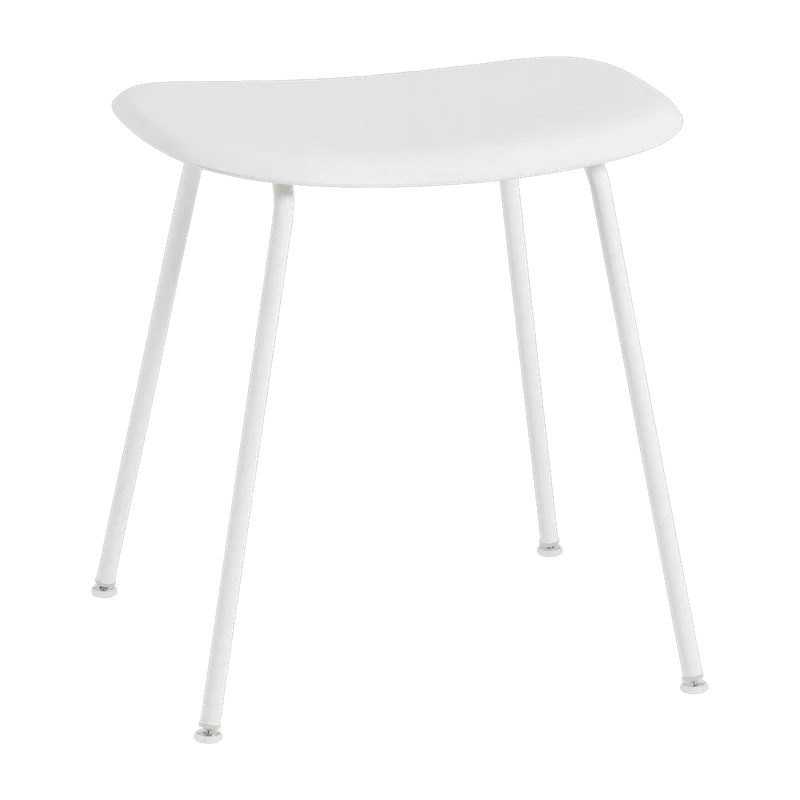 Tabouret blanc piétement tubes Fiber - Muuto