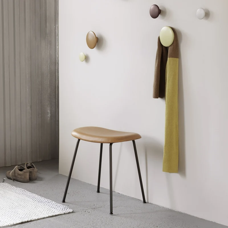 Tabouret blanc piétement tubes Fiber - Muuto