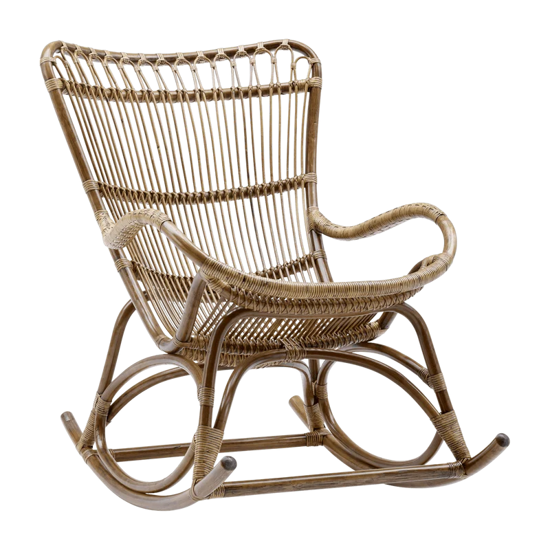 Fauteuil à bascule en rotin foncé Monet - Sika Design