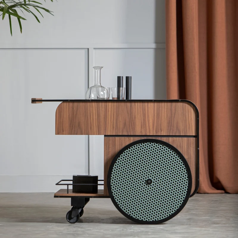 Chariot de bar en bois de noyer Trink - Kann Design