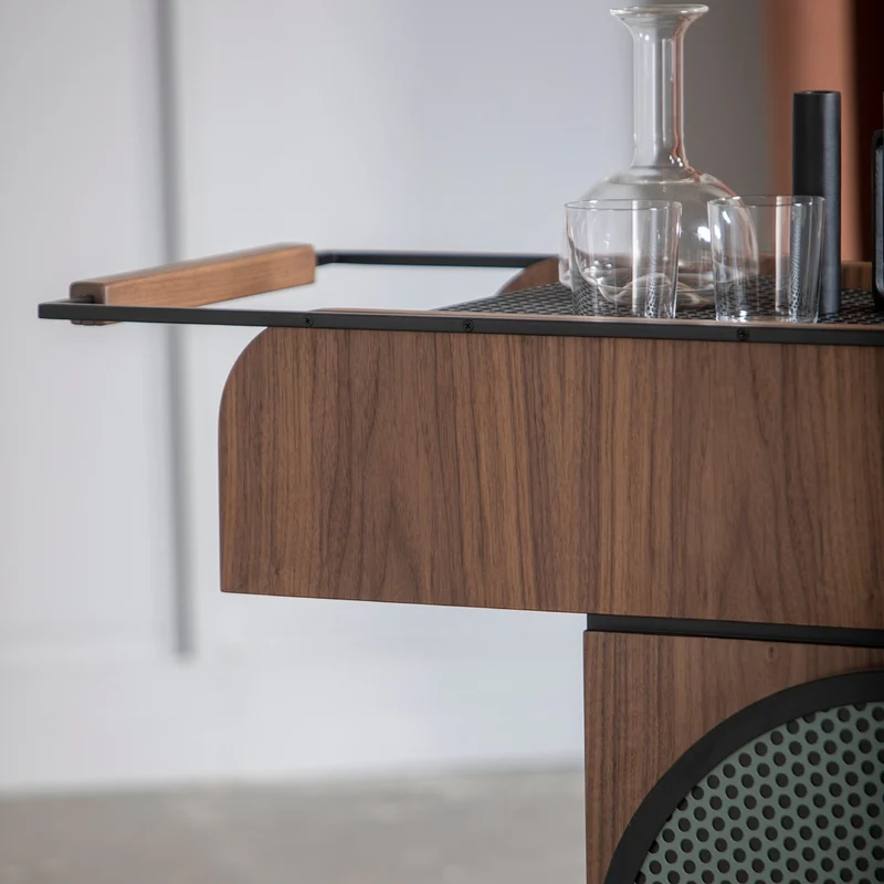 Chariot de bar en bois de noyer Trink - Kann Design