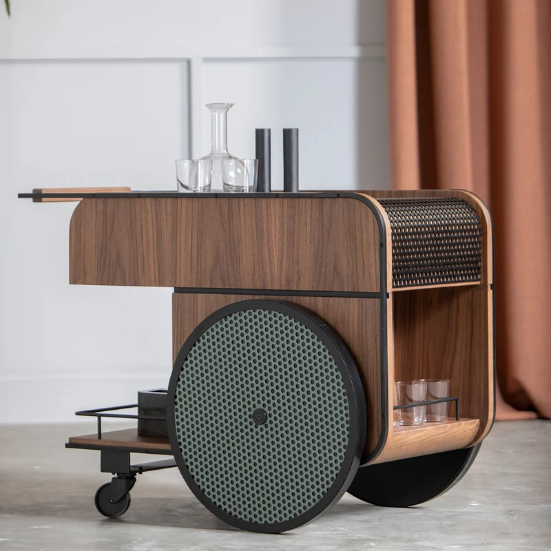 Chariot de bar en bois de noyer Trink - Kann Design