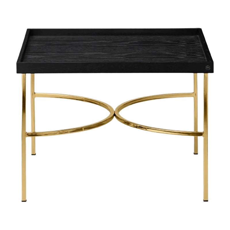 Table basse en chêne noir et métal doré Unity - AYTM