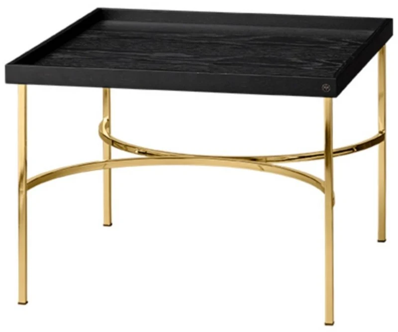 Table basse en chêne noir et métal doré Unity - AYTM