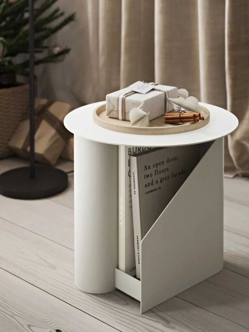 Table d’appoint en métal gris chaud 36x40cm Sentrum - Woud