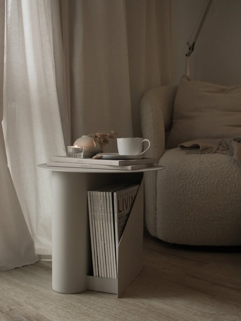 Table d’appoint en métal gris chaud 36x40cm Sentrum - Woud
