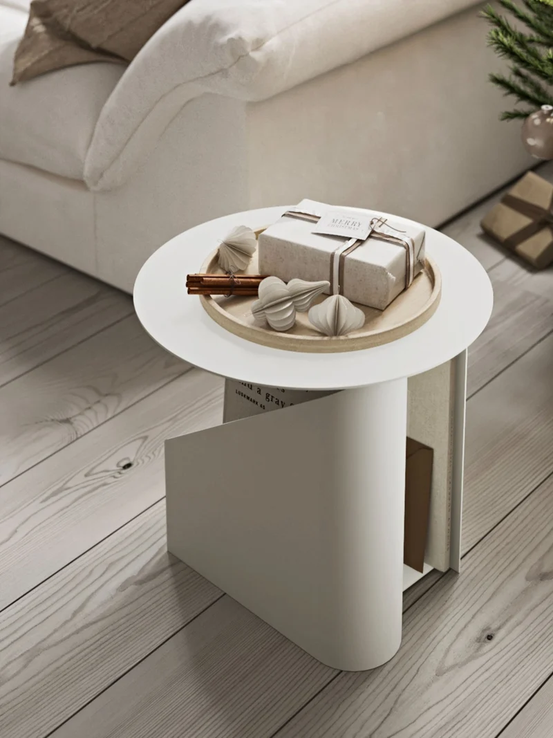 Table d’appoint en métal gris chaud 36x40cm Sentrum - Woud