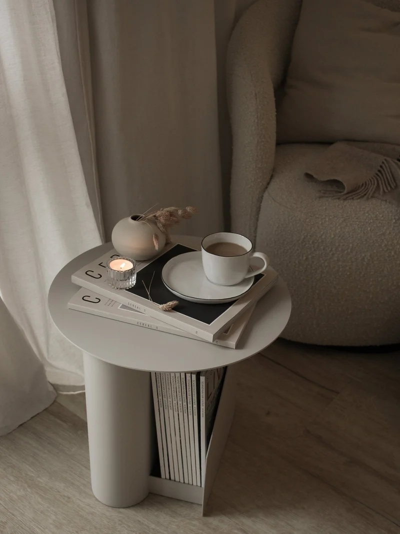 Table d’appoint en métal gris chaud 36x40cm Sentrum - Woud