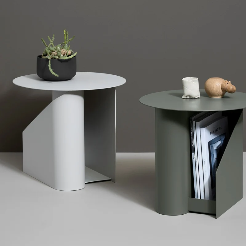 Table d’appoint en métal gris chaud 36x40cm Sentrum - Woud