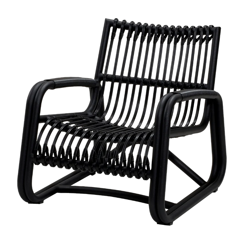 Fauteuil en aluminium et cannage noir Curve - Cane-Line