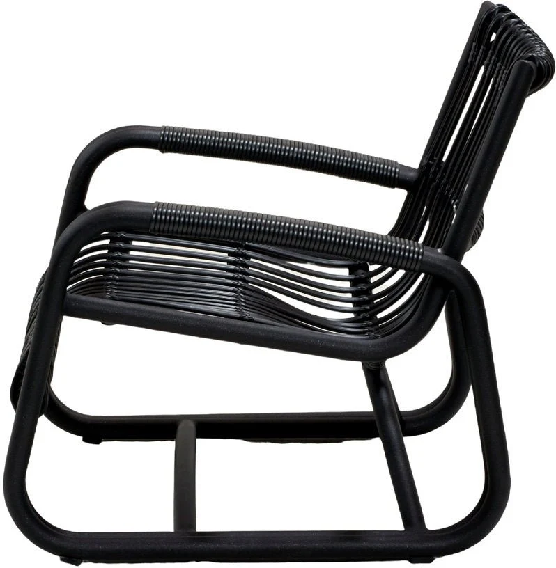 Fauteuil en aluminium et cannage noir Curve - Cane-Line