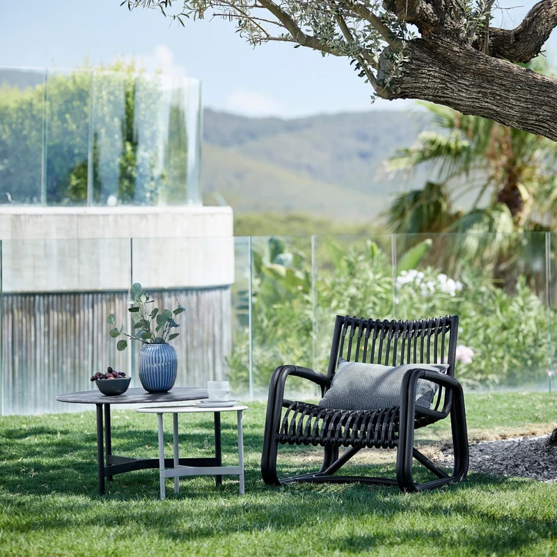Fauteuil en aluminium et cannage noir Curve - Cane-Line