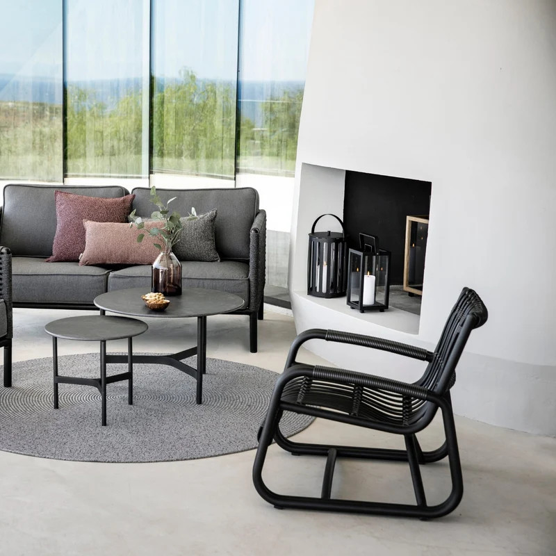 Fauteuil en aluminium et cannage noir Curve - Cane-Line